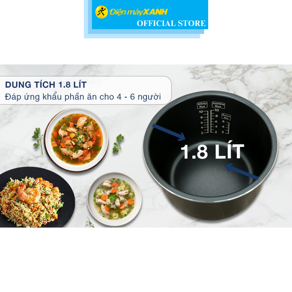 Nồi cơm điện tử Panasonic 1.8 lít SR-CP188NRAM