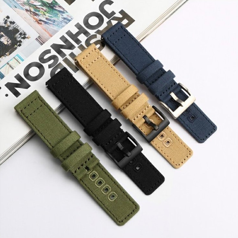 Quick Release Canvas Watch Straps Nylon Watch Band 18mm 20mm 22mm
