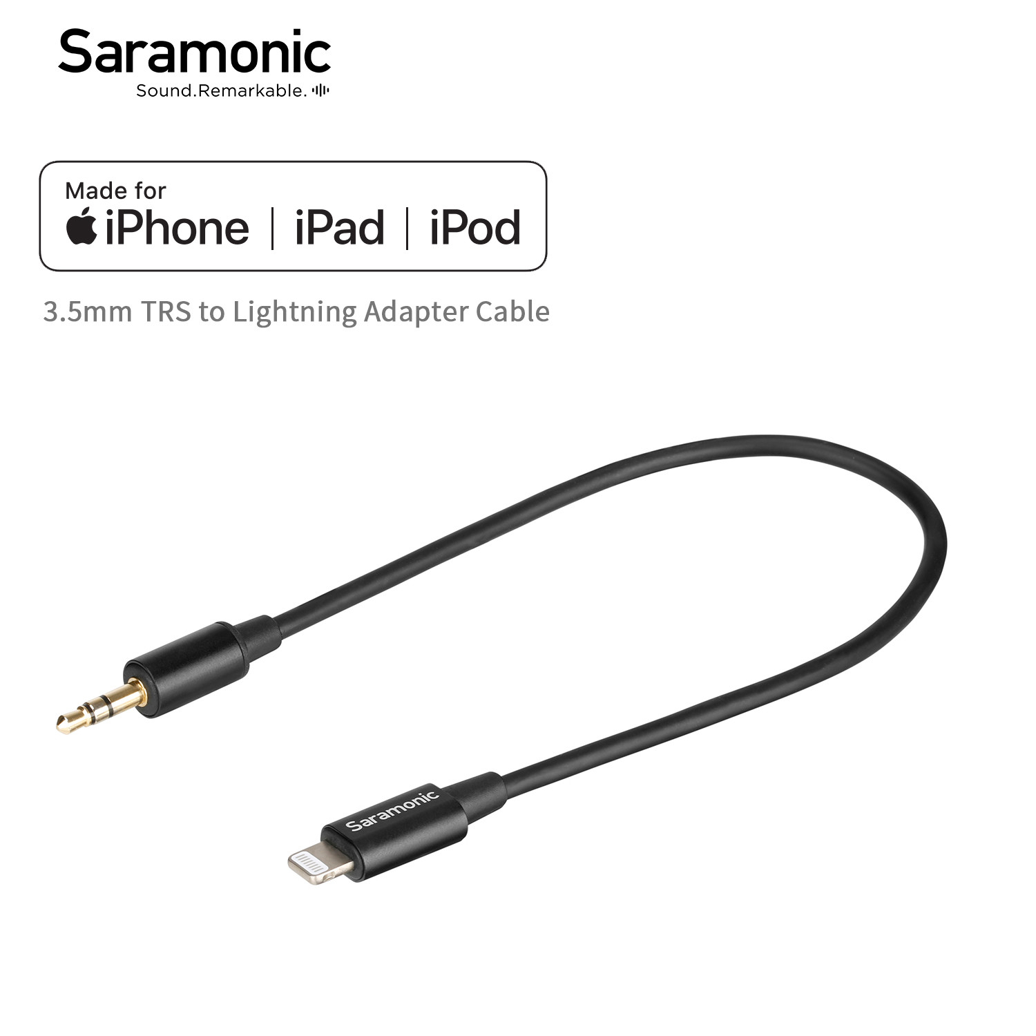 Saramonic SRC2000 3.5mm Male TRS to Male Lightning Adapter Cable (20cm