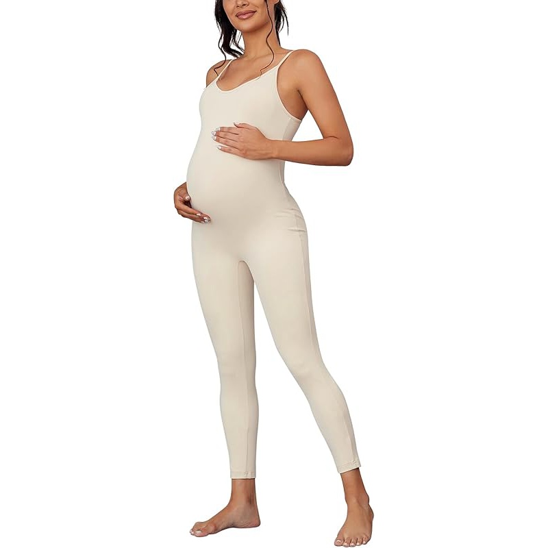 LZD MOMOOD Maternity Jumpsuit Sleeveless Spaghetti Straps Bodysuit for  Women Fitted Bodycon Maternity Romper