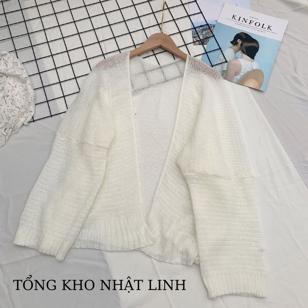 Áo khoác cardigan áo len mỏng mát hững hờ mềm mại hàng quảng châu cao cấp - A275