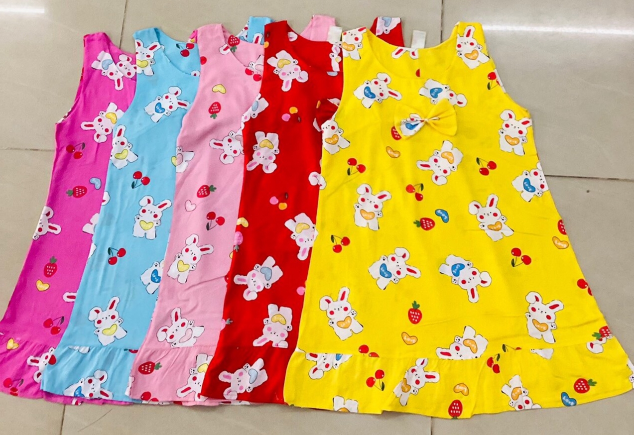 [hcm](giá sỉ) set 4 đầm tole bé (18-28kg) (4 đầm 4 màu 4 họa tiết khác nhau)