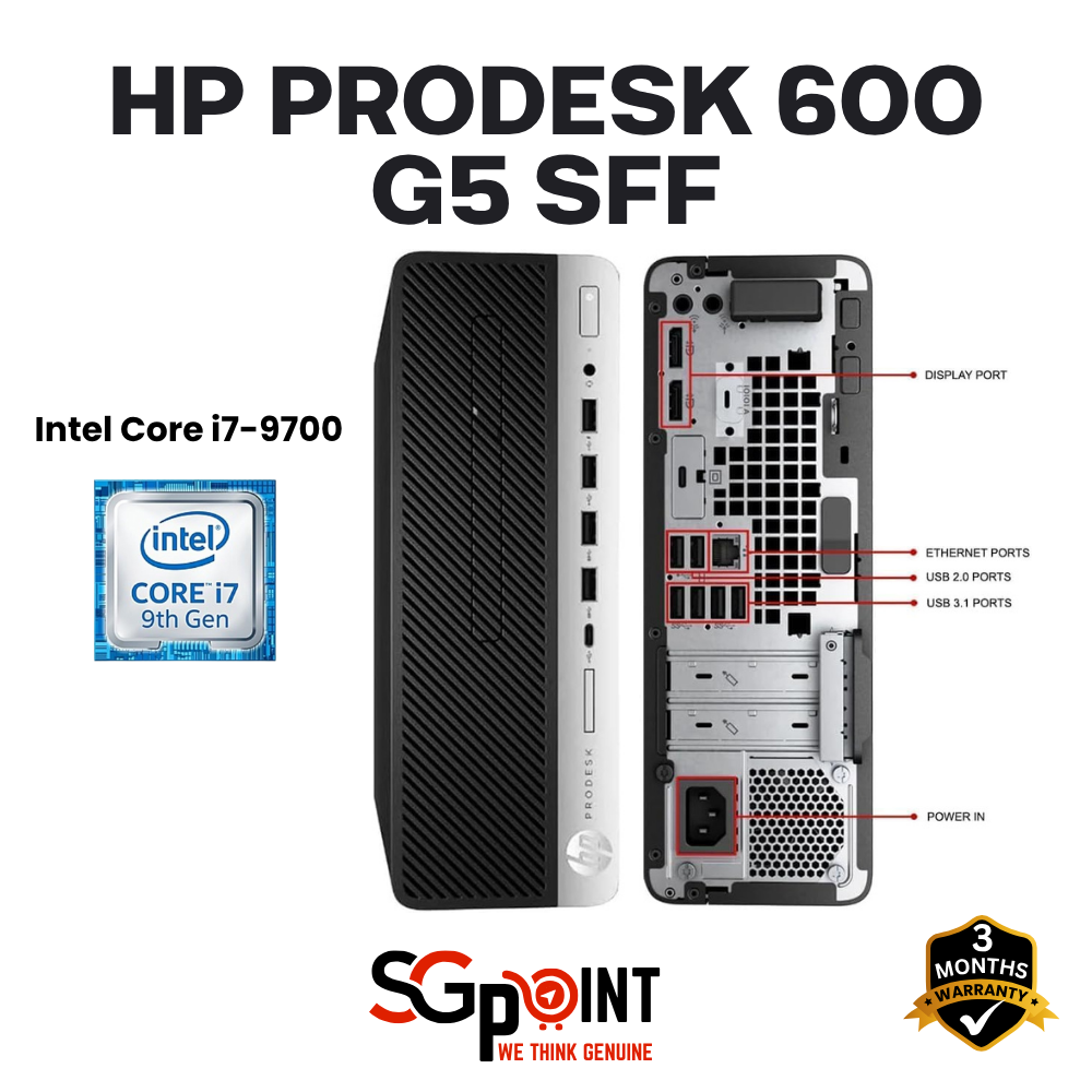 HP ProDesk 600 G5 SFF | Intel i7 9700 | 8GB RAM | 512GB SSD
