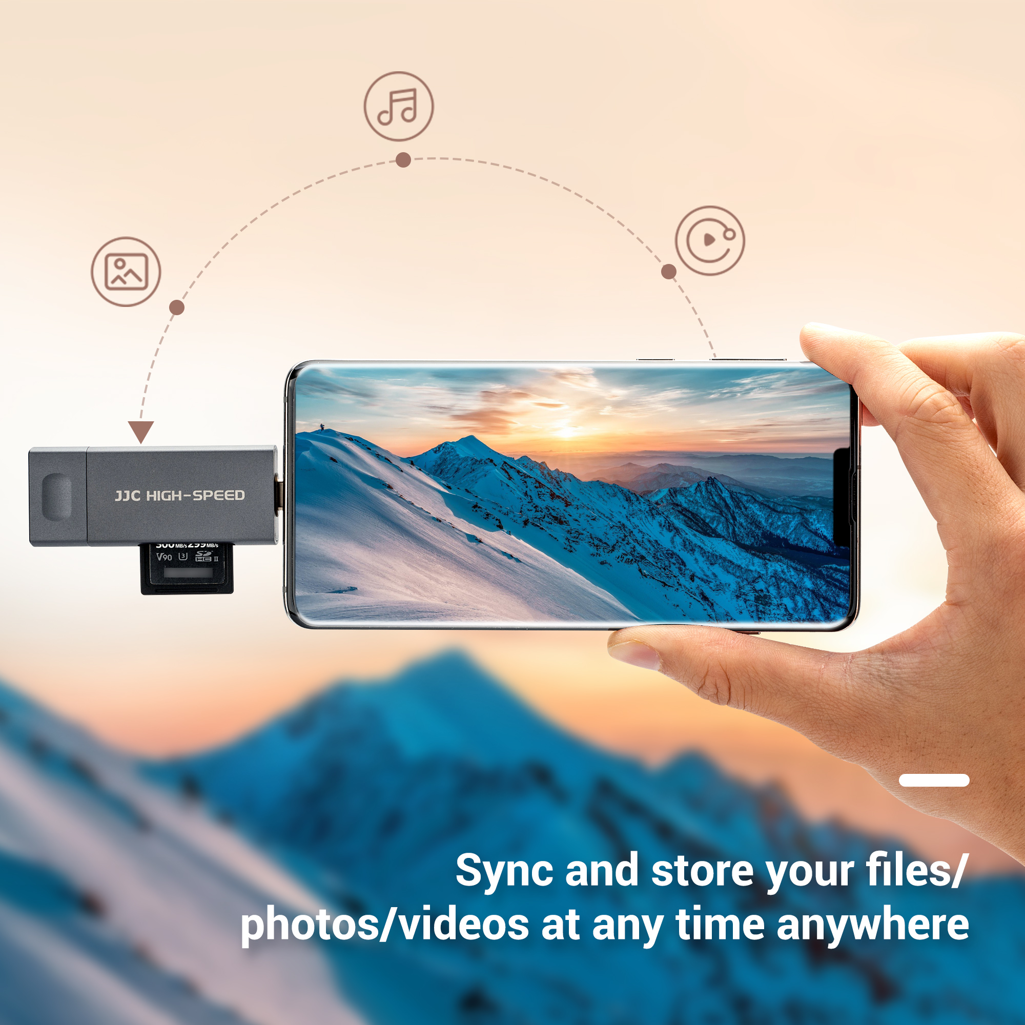 Đầu đọc thẻ nhớ JJC UHS-II SD micro SD, cổng kết nối 3 trong 1 USB 3.1 USB-C Type-C 3.1 micro USB 2.0, tốc độ truyền cao lên đến 312MB / s, tương thích với máy tính, laptop, OTG cho phép điện thoại và máy tính bảng