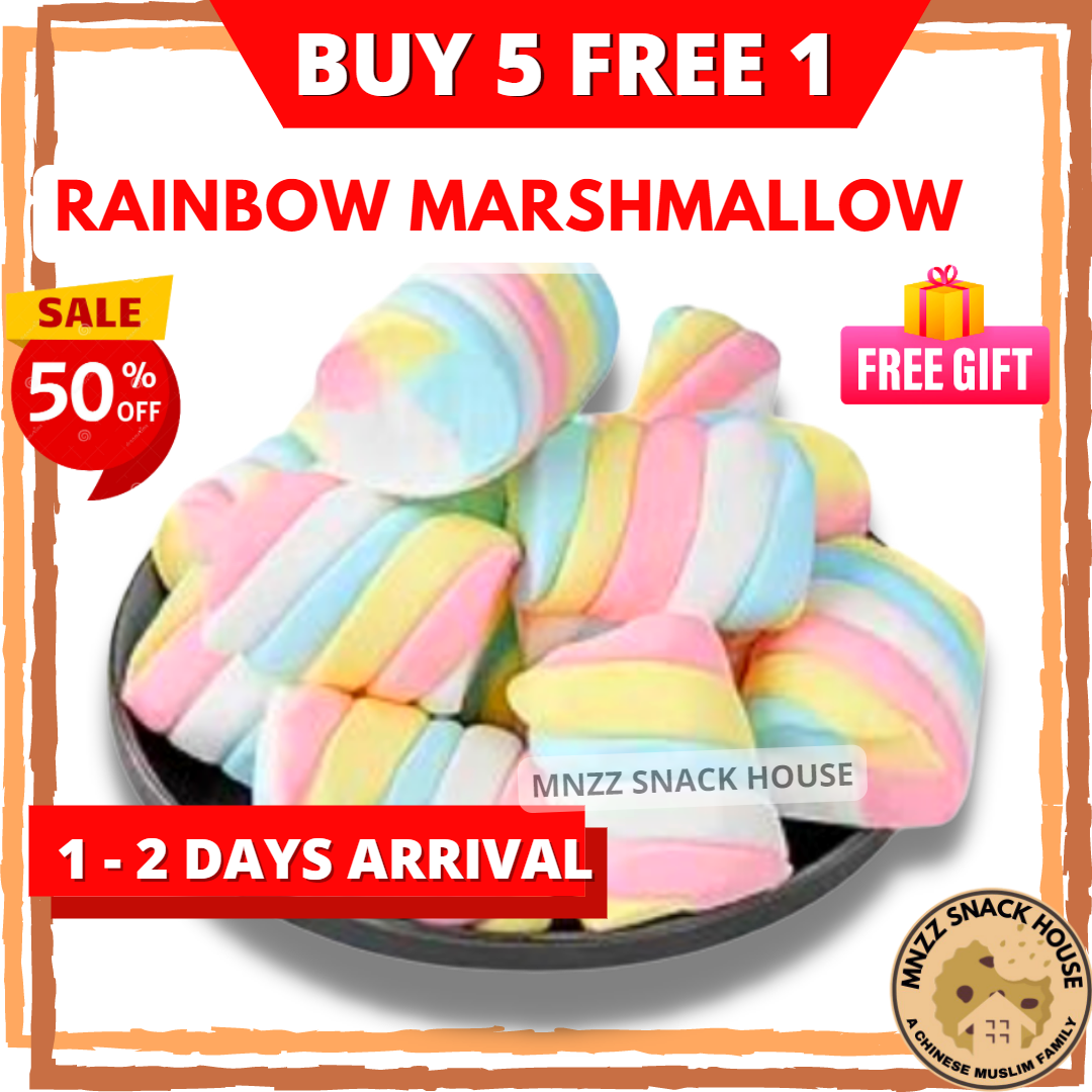 [MNZZ] Halal Rainbow Marshmallow Marshmellow Soft Candy Coklat Jelly