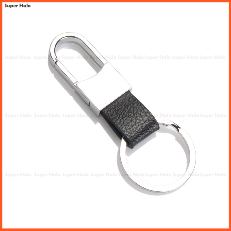 Leather Strap Keyring Motorcycle Keychain Car keychain-No logo-black