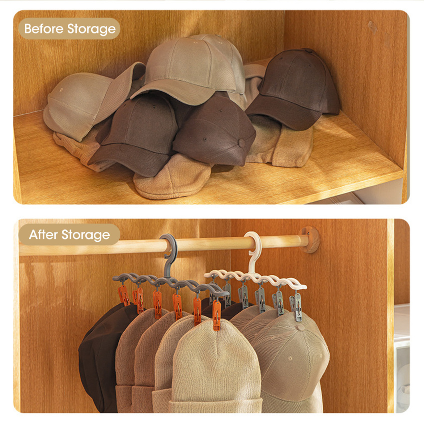 Multifunction Hat Storage Rack Socks Baby Clothes Organizer Caps Holder Scarf Storage Rack Windproof Hat Hook Wardrobe Organizer