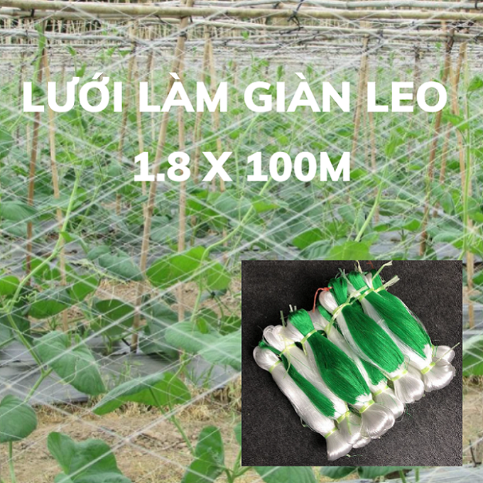 Lưới giàn dưa leo dưa chuột 1.8 x 100m, lưới làm giàn mướp đắng, khổ qua. lưới làm giàn đỗ, đậu