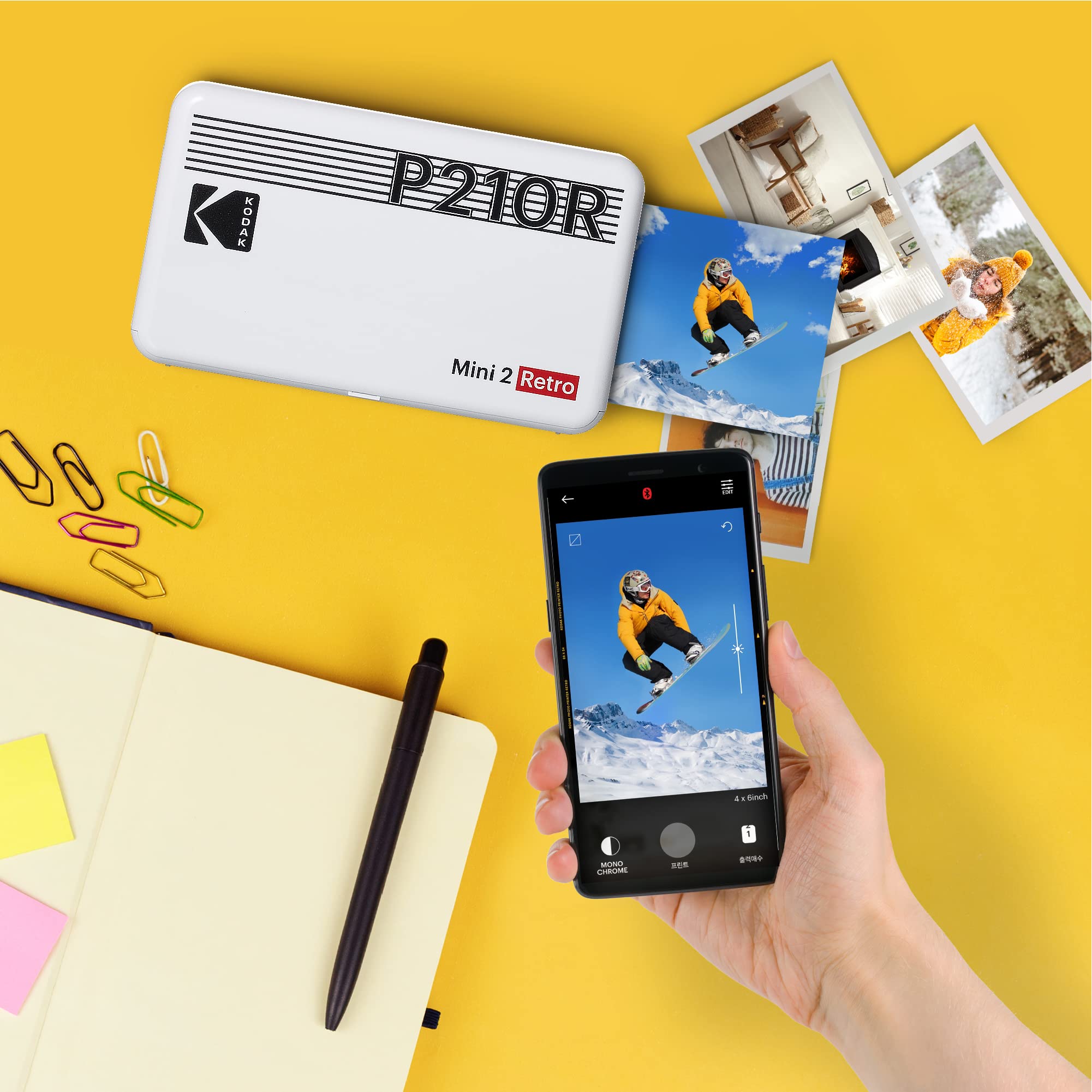 Kodak P210R รุ่น Mini 2 Retro Photo Printer เครื่องพิมพ์ภาพ เชื่อมต่อ