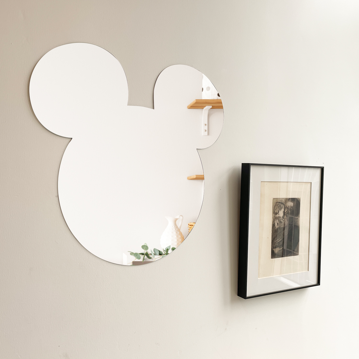 Funlife Factory Direct HM061 3D Acrylic Mirror Cute Mouse Decoration Dressing Hanging Mirror Wall Sticker