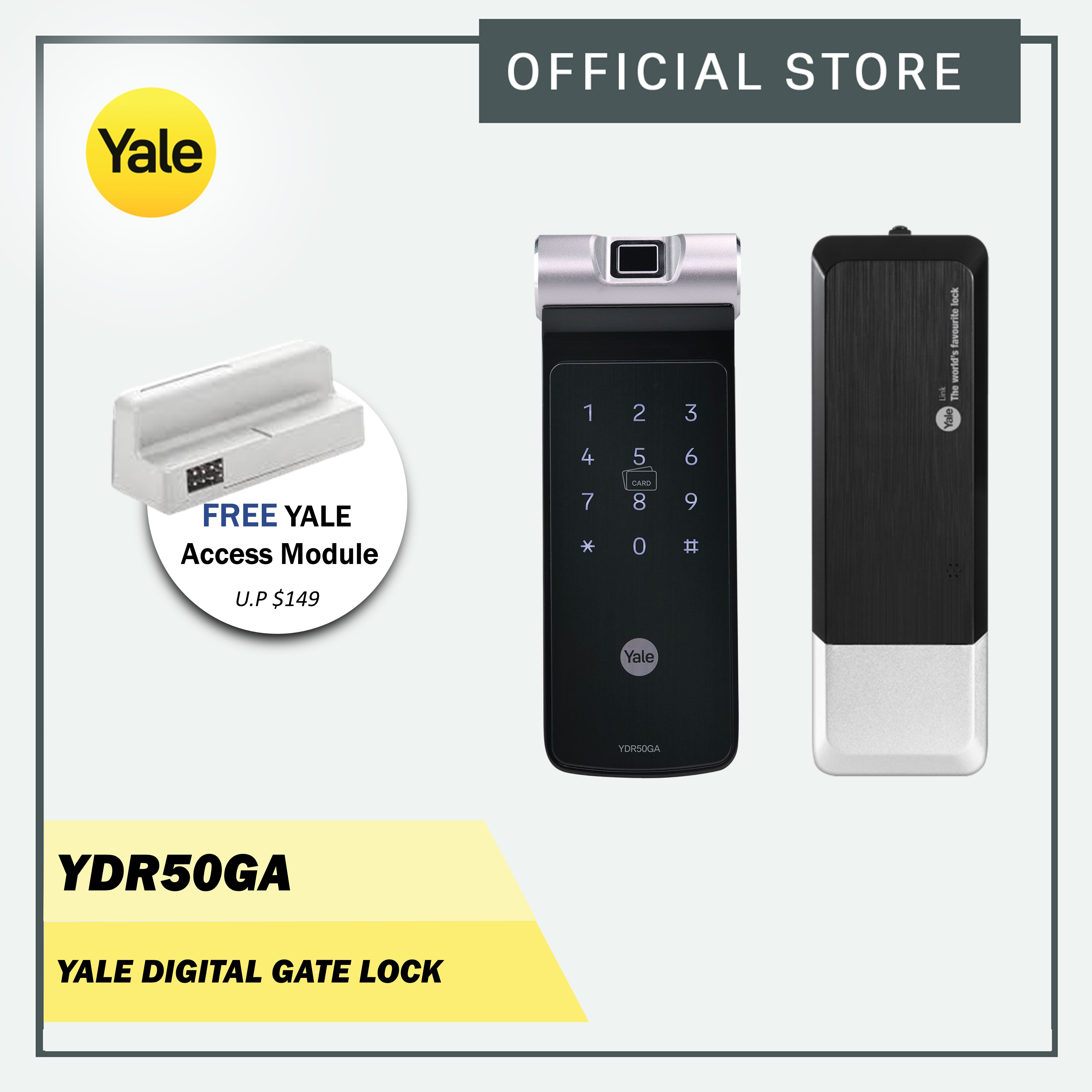 Yale YDR50GA Digital Gate Lock (FREE Yale Access Module) Lazada Singapore