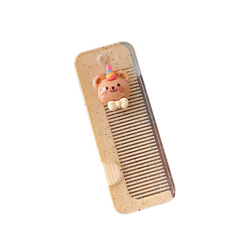 Lược Mini Gấp Gọn Đính Charm Thú Siêu Cute