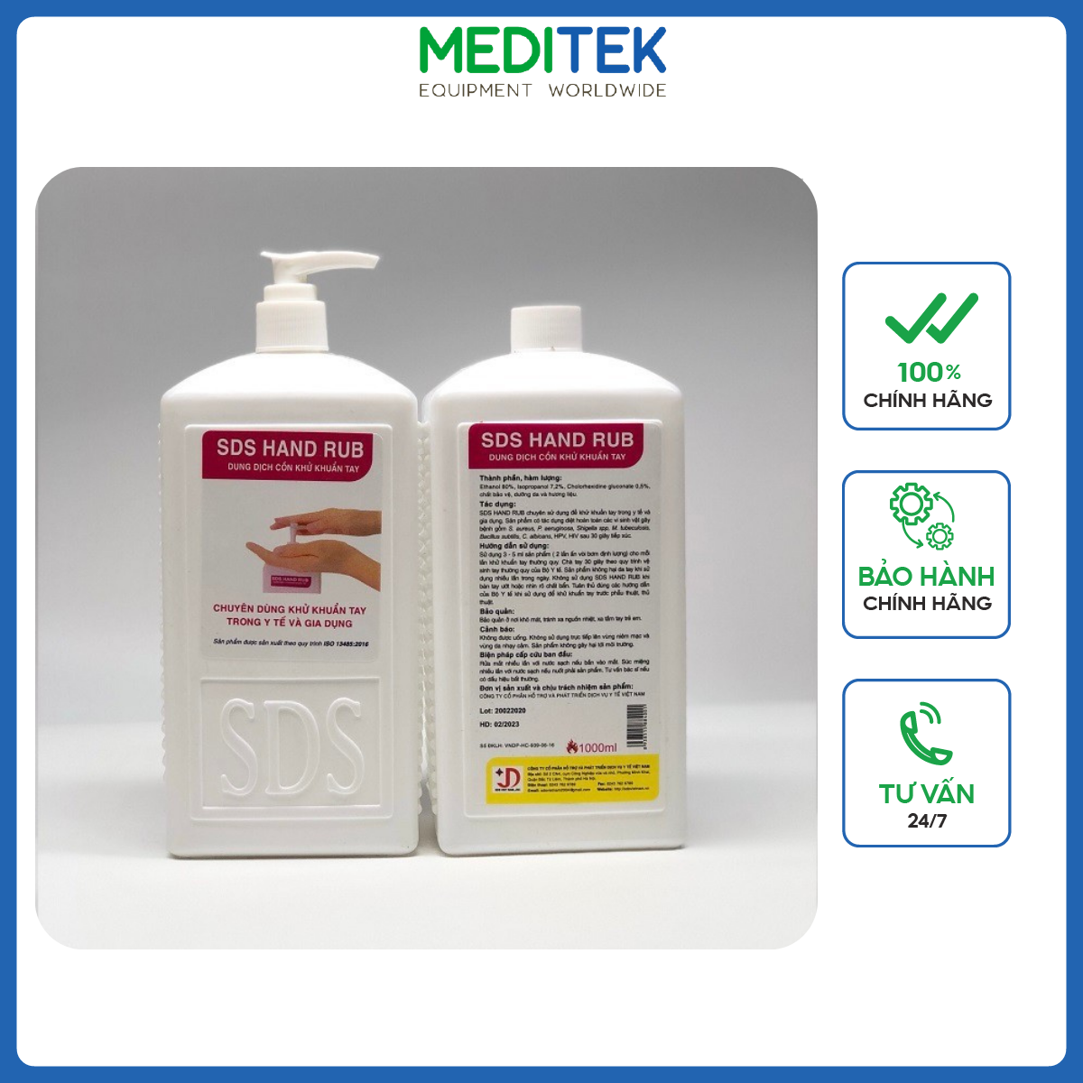 Nước rửa tay SDS Hand Rub chai 1000ml