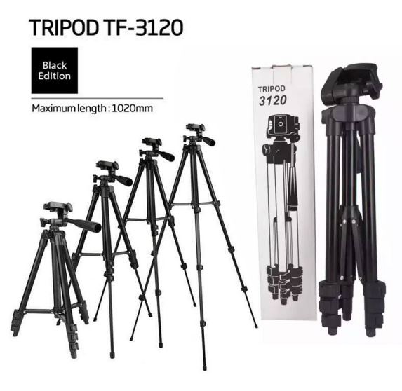 3120 Black Edition Tripod Stand for Phone and Camera Adjustable Aluminum Alloy.. 