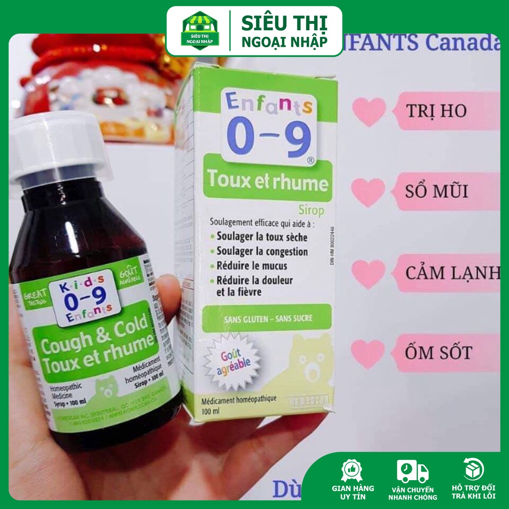 Siro giảm ho Cough and Cold Canada 0-9 tuổi