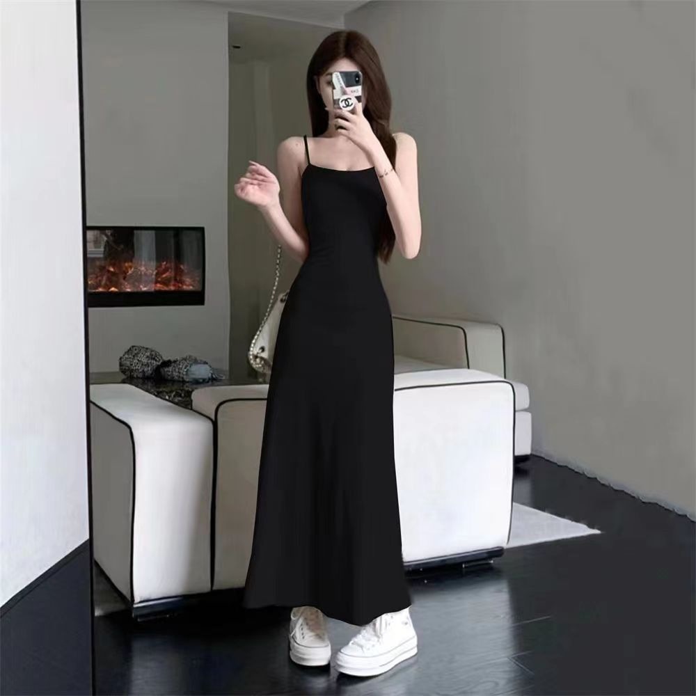 Đầm maxi nữ hai dây dáng dài 2 màu thun tăm lạnh cực tôn dáng
