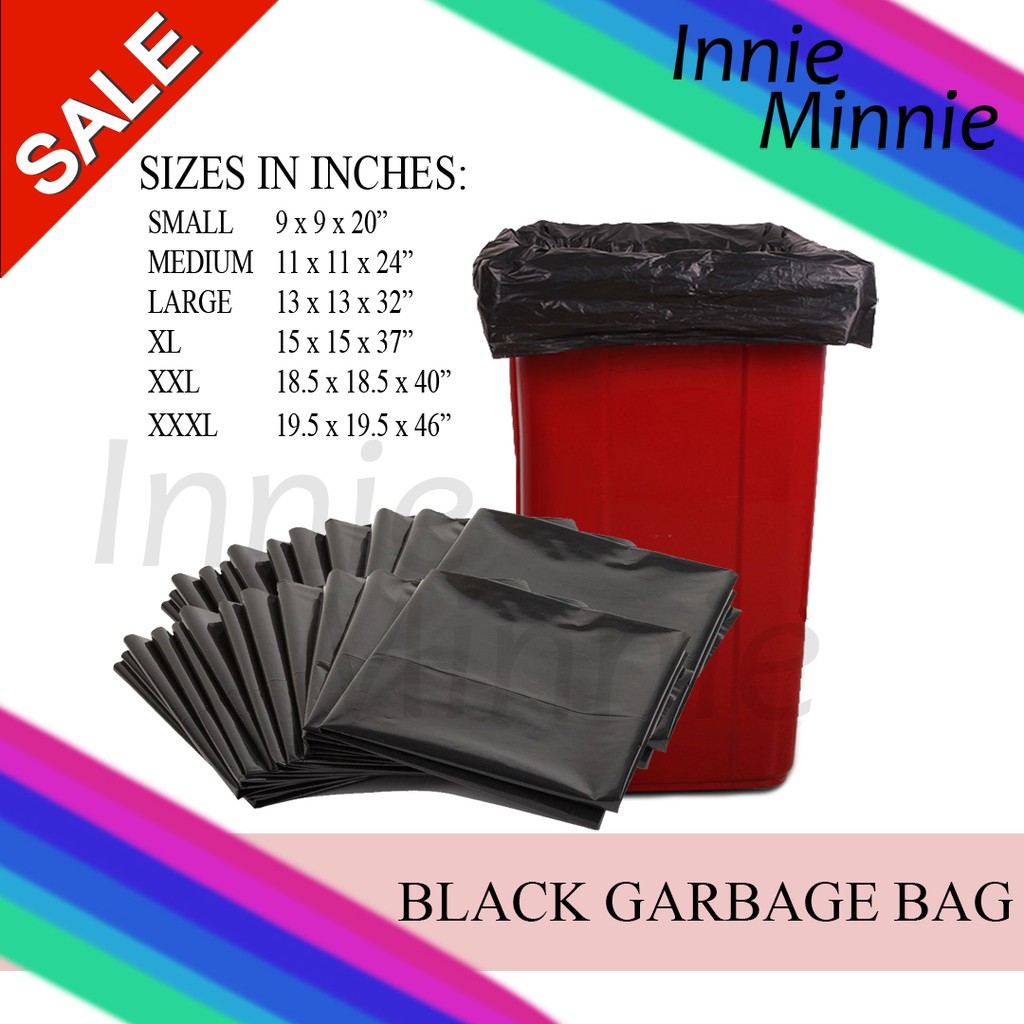 100pcs] Garbage Bag Black XL XXL XXXL Large Capacity Garbage Bags