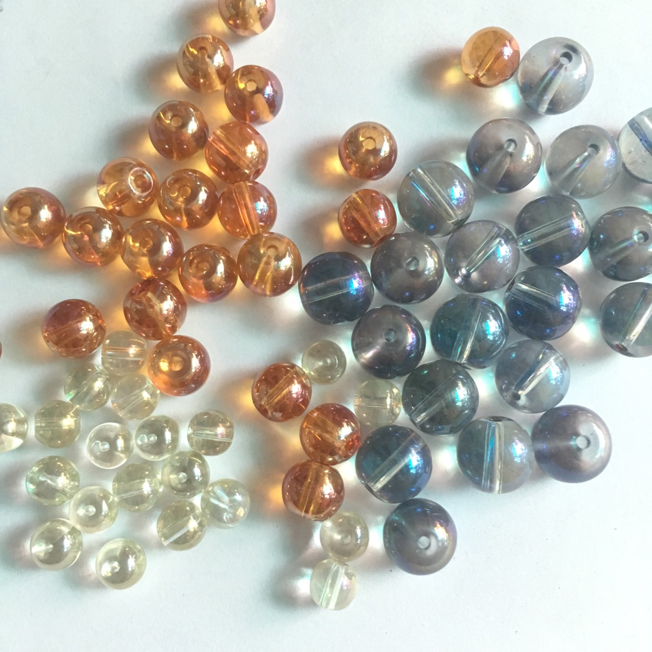 5 hạt đá topaz và đá thủy tinh làm vòng tay