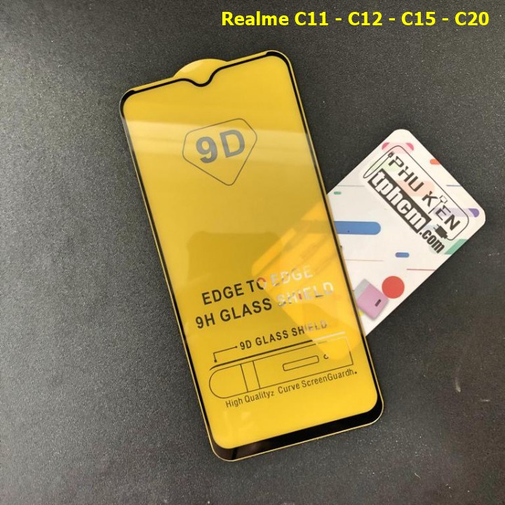 Dán cường lực full màn hình full keo realme c11 - c12 - c15 - c20