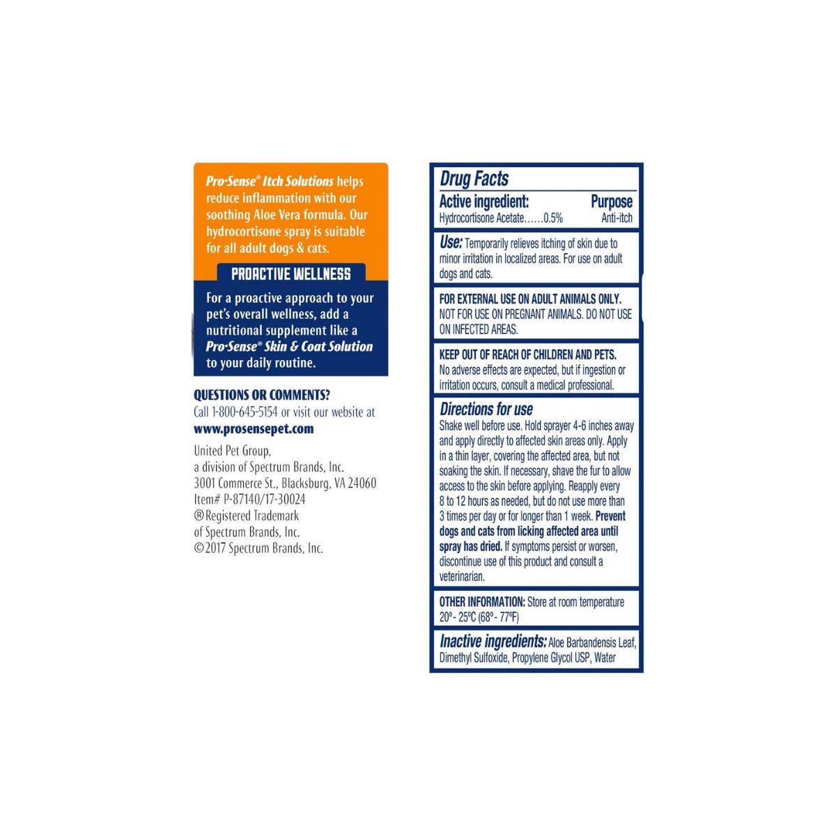 prosense hydrocortisone spray