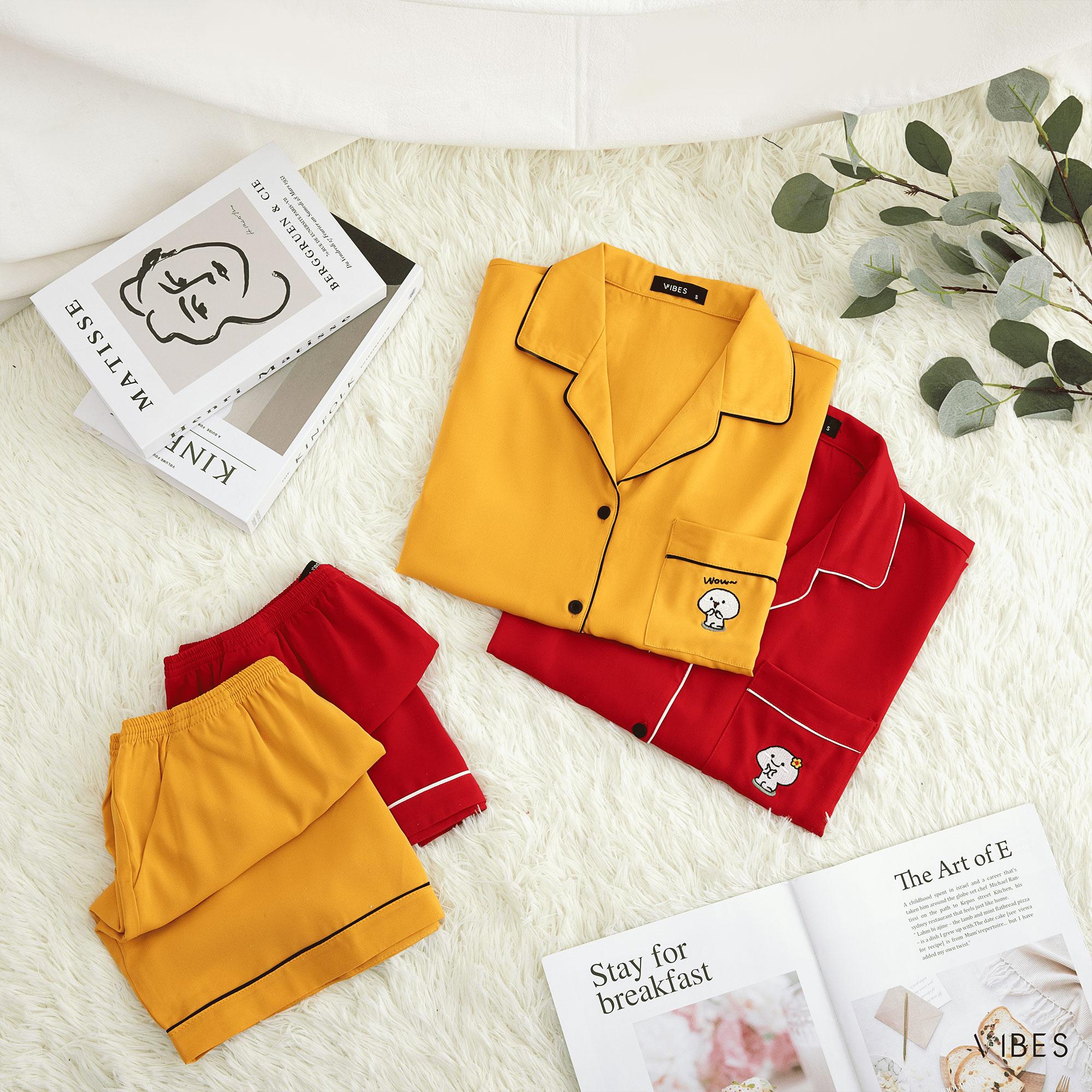 VIBES Pijama ngắn Meme Py Set