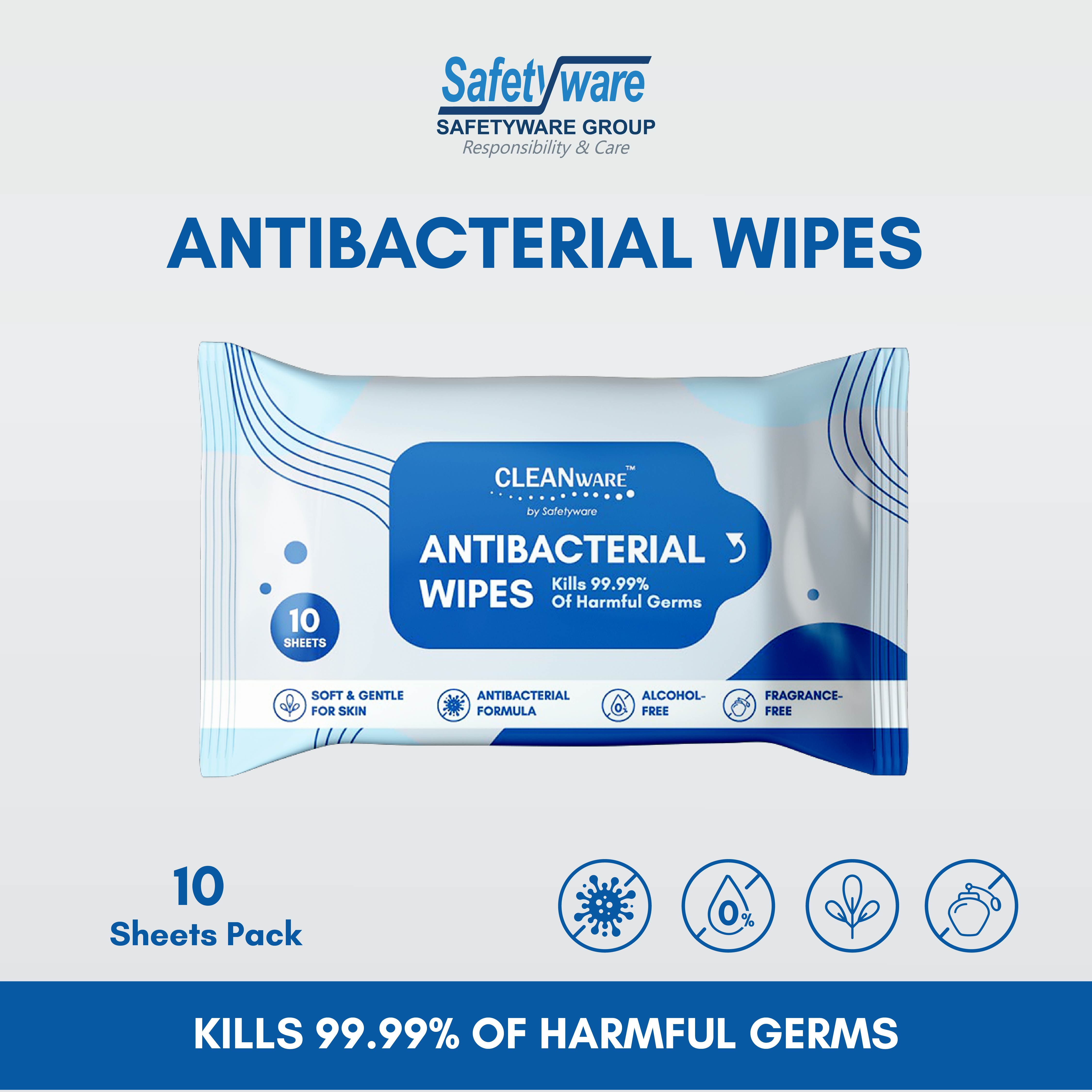 Cleanware Antibacterial Wipes I No Alcohol No Fragrance I Eliminates 99.9%  Germs I Soft Gentle for Skin I Sanitizer Wipe | Lazada