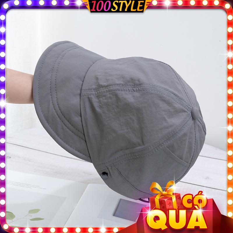 Outdoor waterproof sun hat with pockets & carabiner-100style