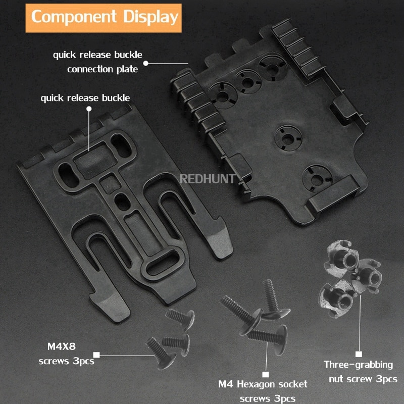 QLS 19 & 22 Set Holster Quick Locking System Kit Duty Receiver Plate Platform Locking Fork 9 Packs Installing Screw