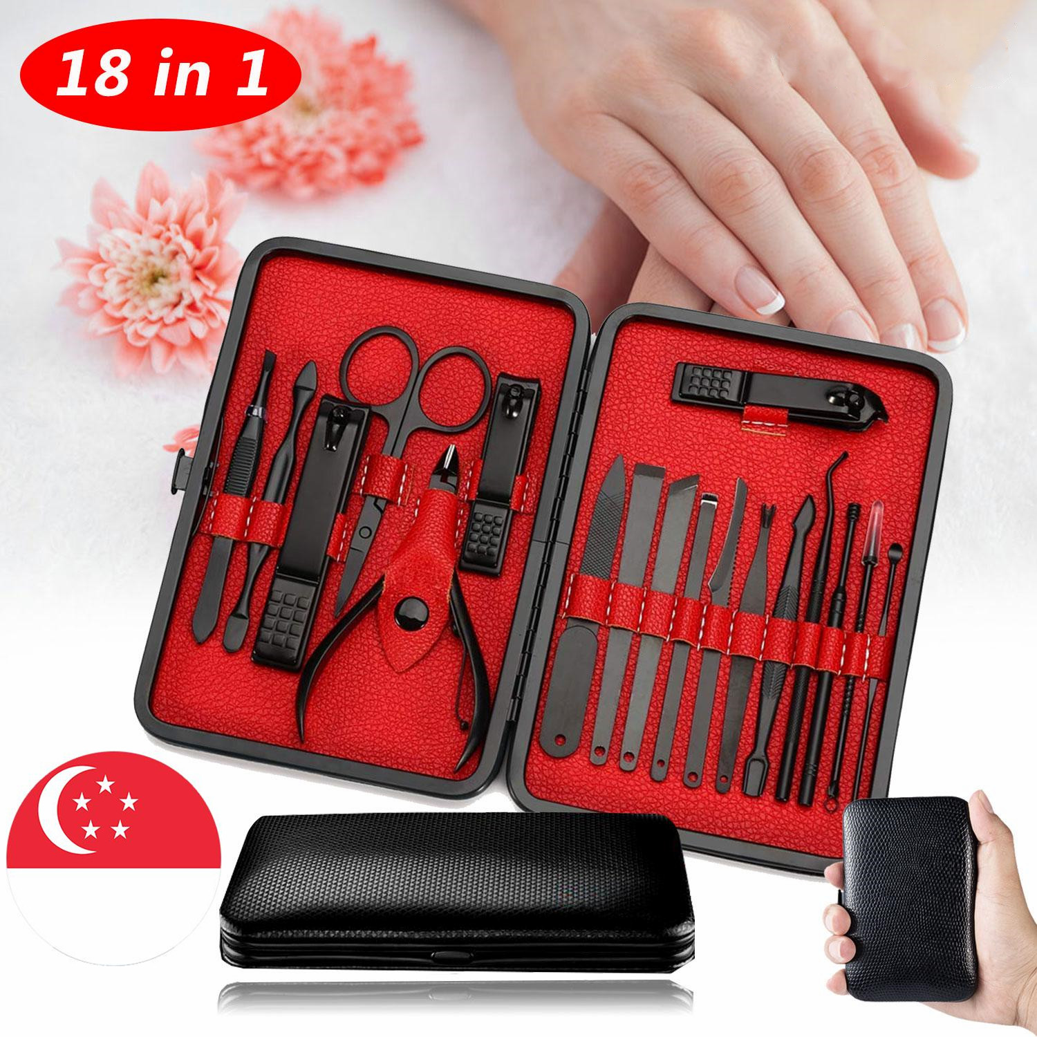 H S Nail Clippers Manicure Set Grooming Kit | Manicure Set Men Women Nail  Clipper Set 8in1 Stainless Steel Toe Finger Nail Clipper Personal Care  Tools With Portable Travel Case Pedicure Tools
