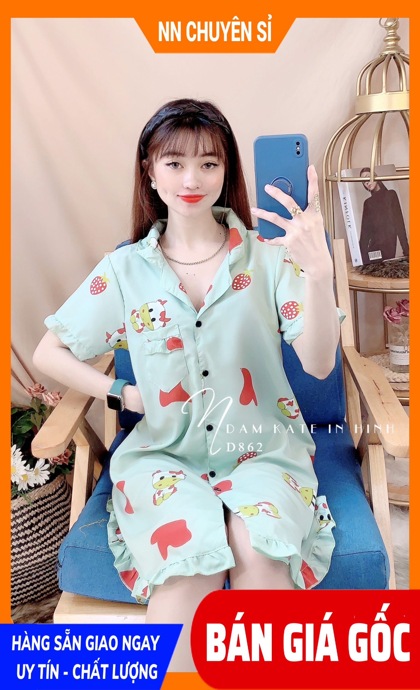 [Hoàn tiền 25-27/4] Đầm nữ mặc nhà chất kate mềm mịn mát in hình bò sữa gấu kitty hoạt hình dễ thương- ĐẦM NGỦ KATE A40 TỔNG HỢP 🛑 Đầm ngủ nữ 🛑 Đầm mặc nhà 🛑 Đầm kate phom to 🛑