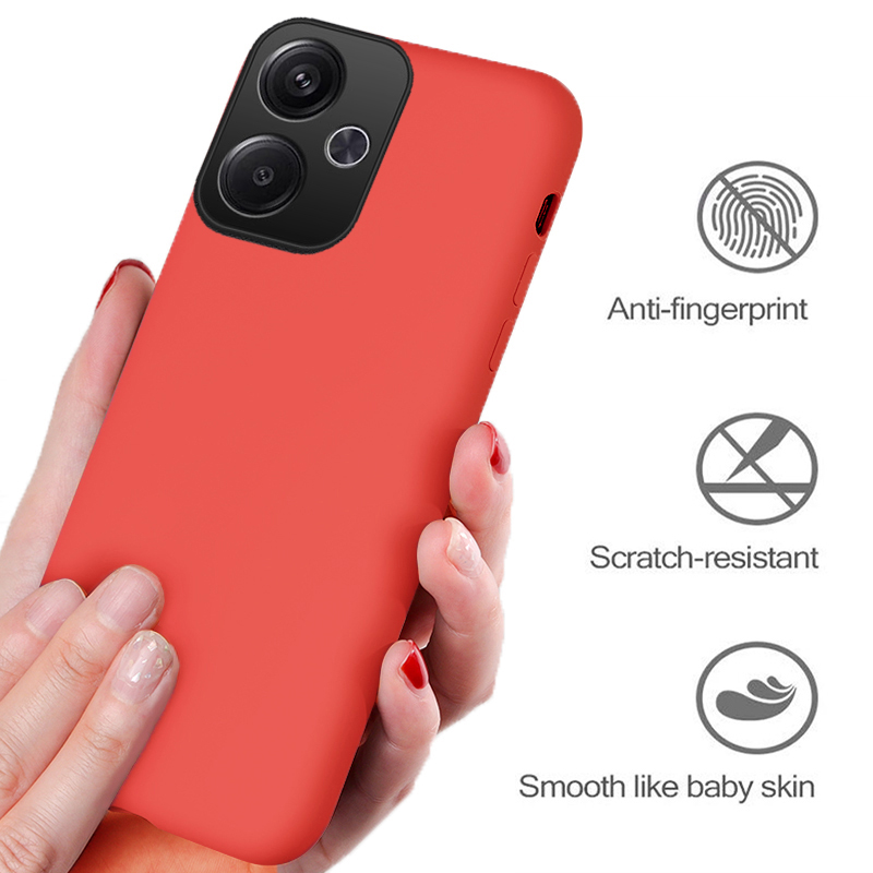 For Xiaomi Poco M6 Case Soft Silicone Liquid Lens Protection Soft Slim For Xiaomi Poco M6 4G Back Cover Phone Cases