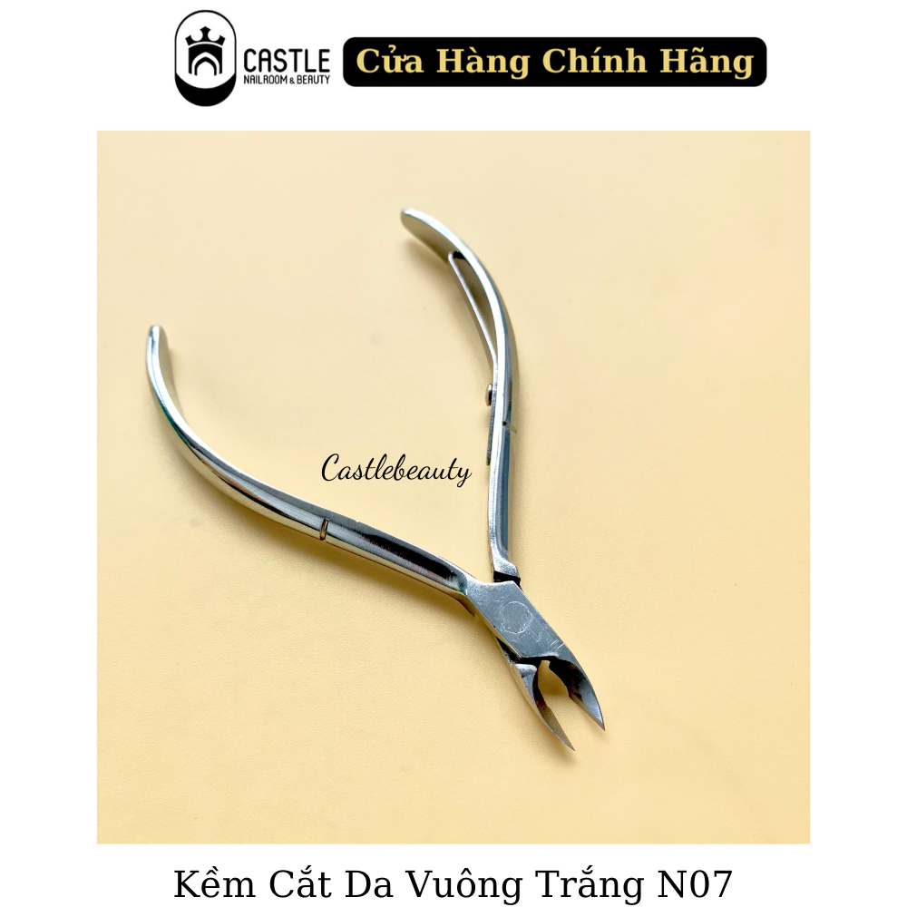 [ Lẻ ] • Kềm cắt da Vuông Trắng mạ inox | CASTLE