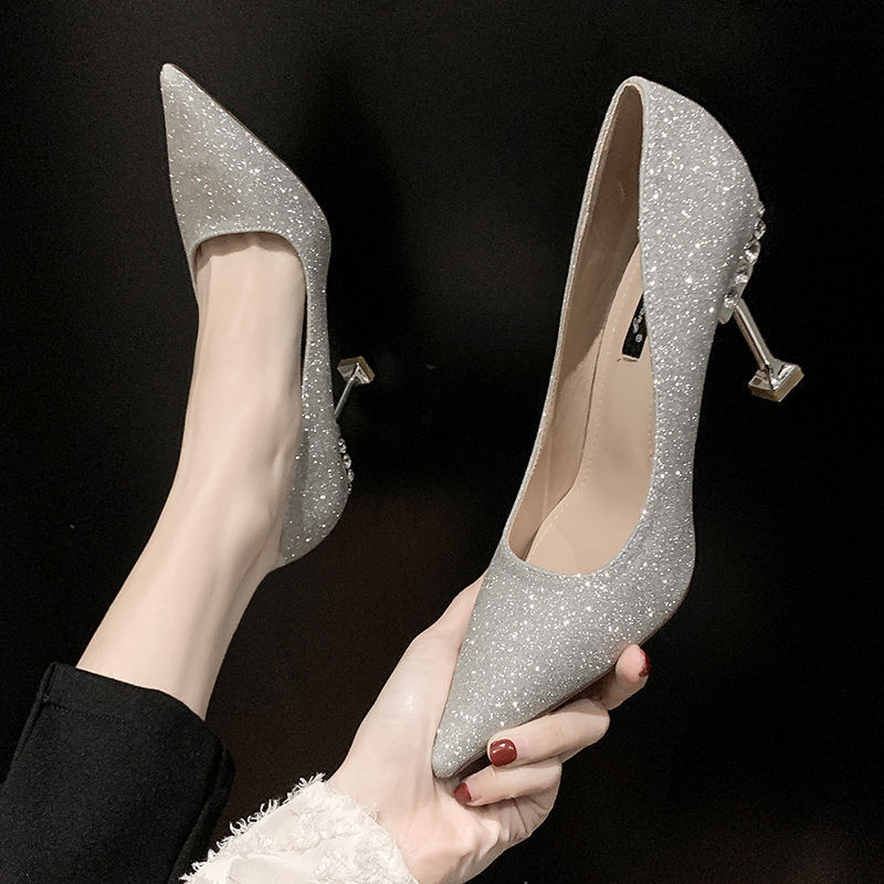 high heel crystal shoes