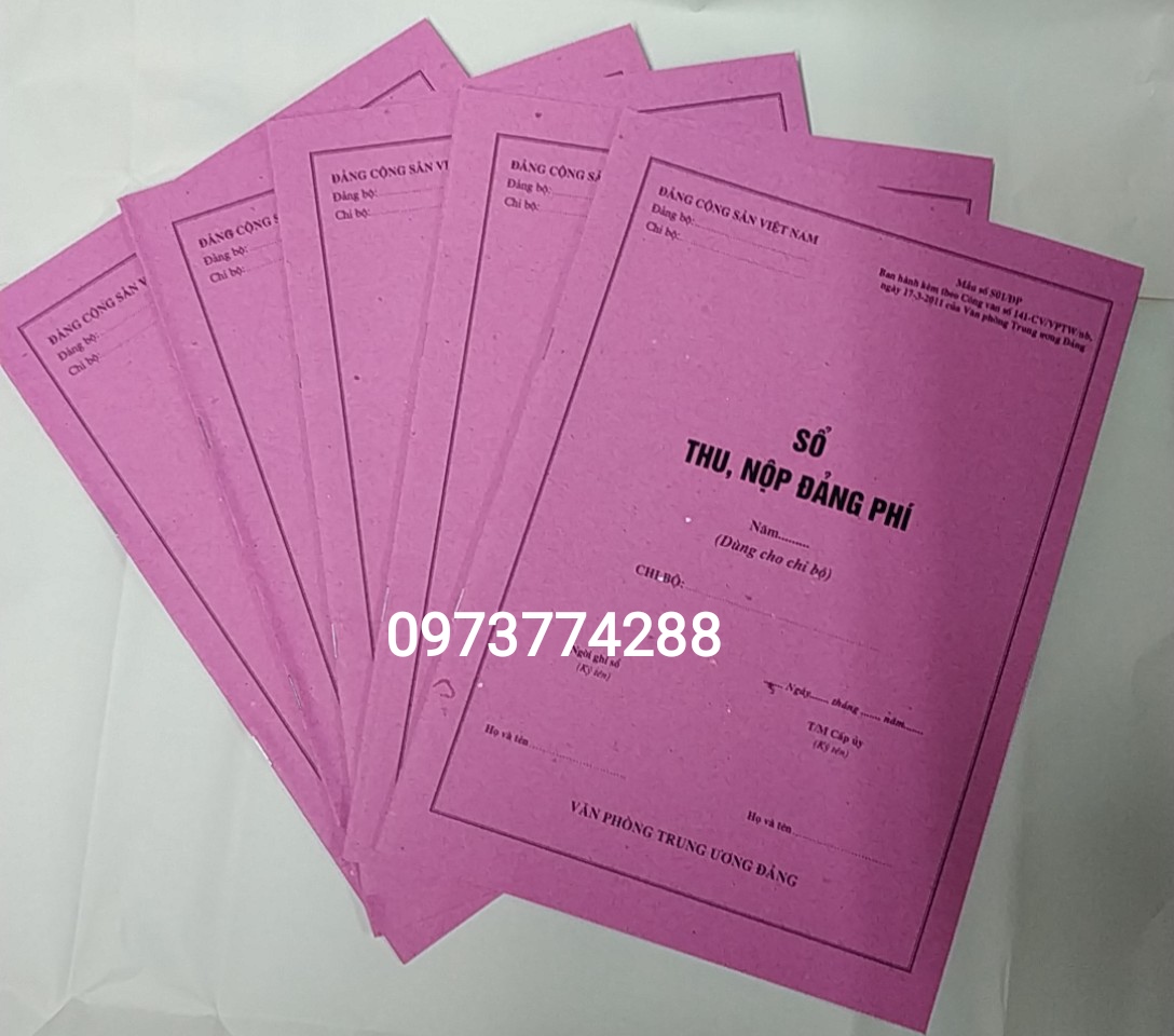 5 quyển sổ thu nộp đảng phí mẫu số S01/ĐP