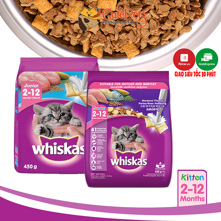 Thức ăn hạt mèo con Whiskas Junior