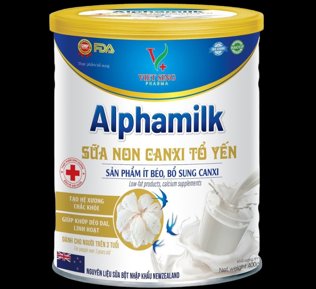 [hộp 400g] sữa alphamilk sữa non canxi tổ yến, hỗ trợ tạo hệ xương chắc khỏe, giúp khớp dẻo dai linh hoạt 3
