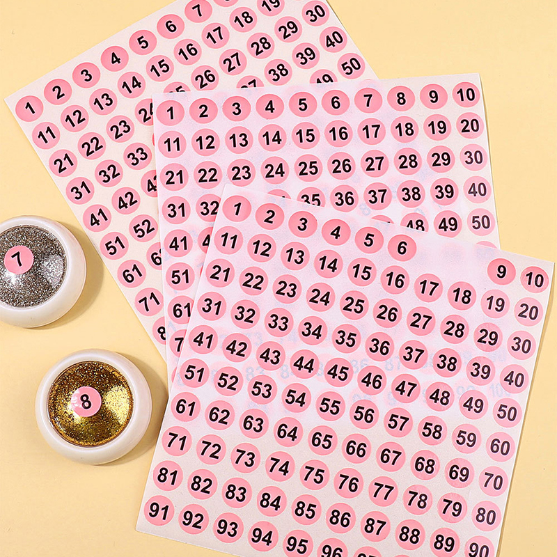1 Sheets 1-100 Number Sticker Label For Nail Polish Color Gel Varnish Marking Numbering Digital Label Manicure Tool Wodde. 