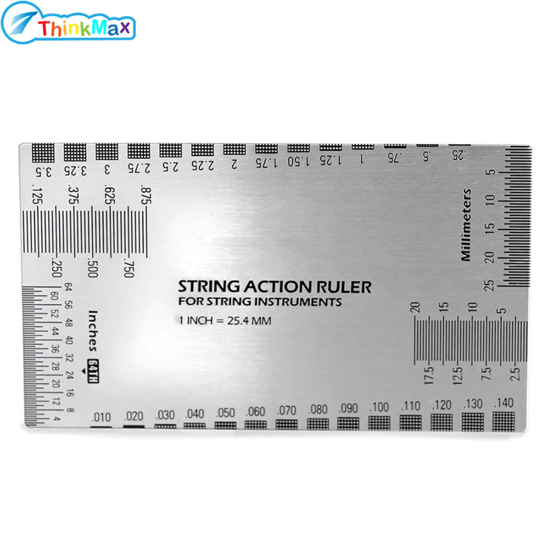 Baroque String Action Gauge Ruler Precise Measuring Ruler Set Up Tool Kit For Electric Bass Acoustic Guitar