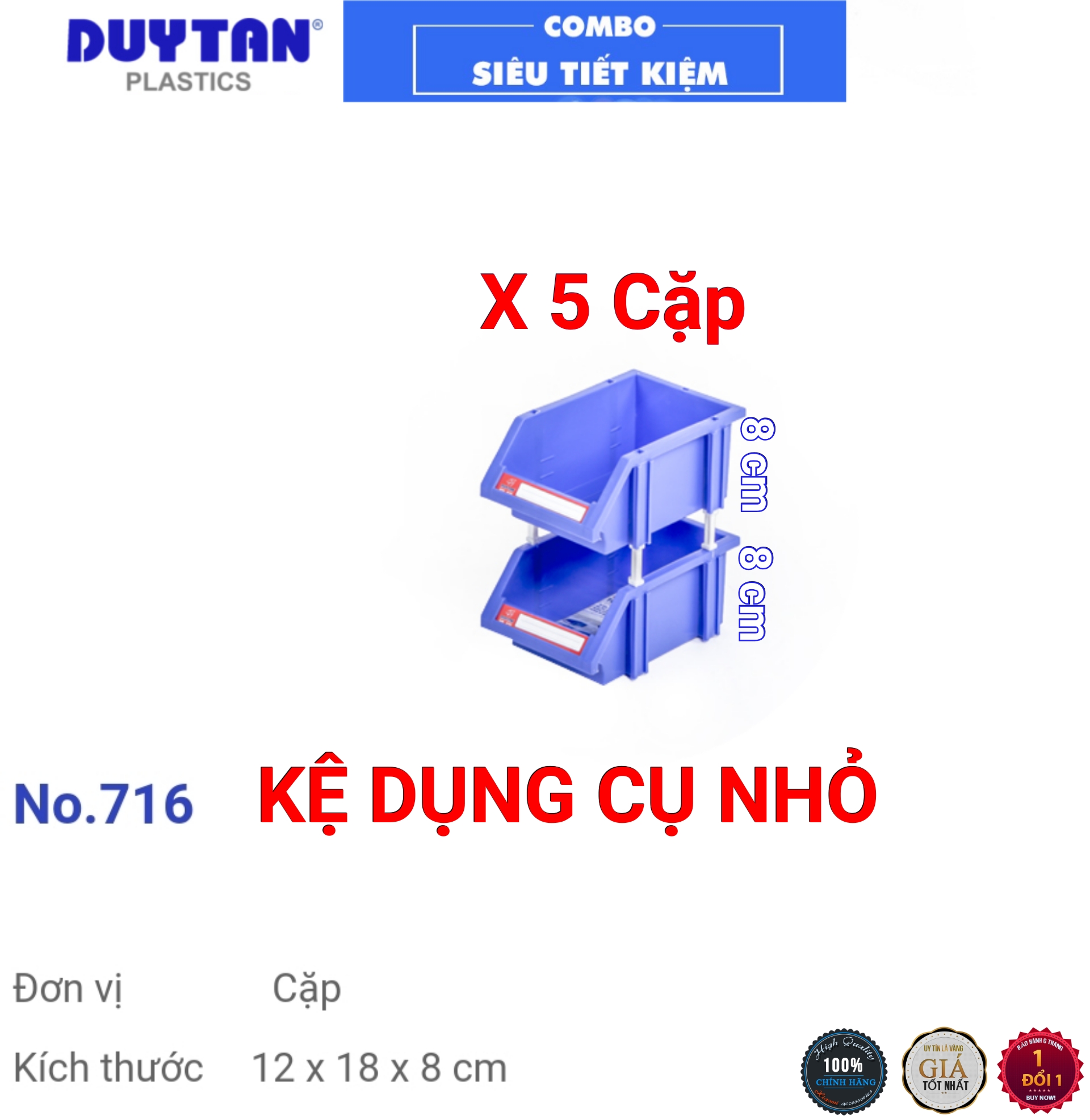Kệ nhựa dụng cụ duy tân Nhỏ -COMBO 5 Cặp