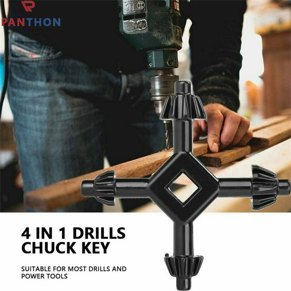 【💕Ready Stock🎉】PANTHON 1Pc 4 In 1 Universal Chuck Key Drill Drilling Holder Spanner Ratchet Socket Ring Combination Grip Star Wrench(8*8*3cm)