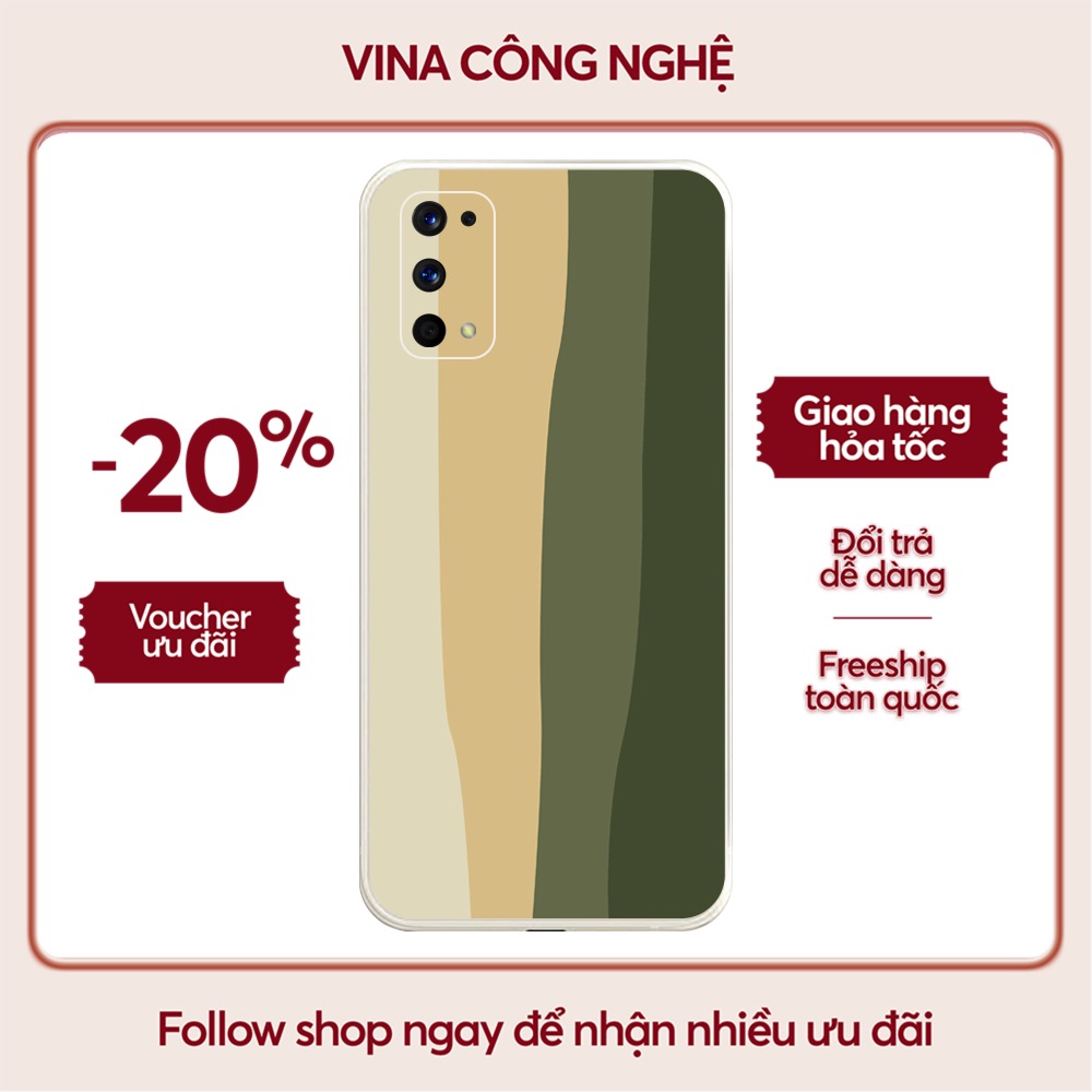 Ốp lưng đủ dòng Realme 5s/Realme C12/Realme C17/...Silicone TPU dẻo viền vuông bảo vệ camera in hình Cầu vòng
