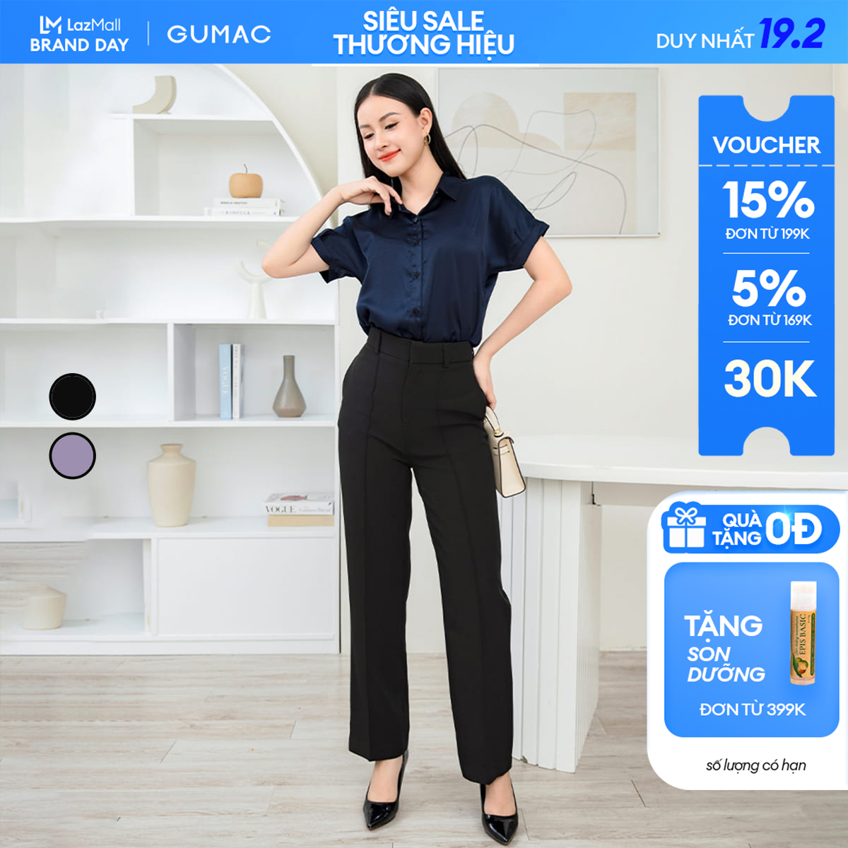 Quần tây nữ chiết ly QD11065 thời trang GUMAC