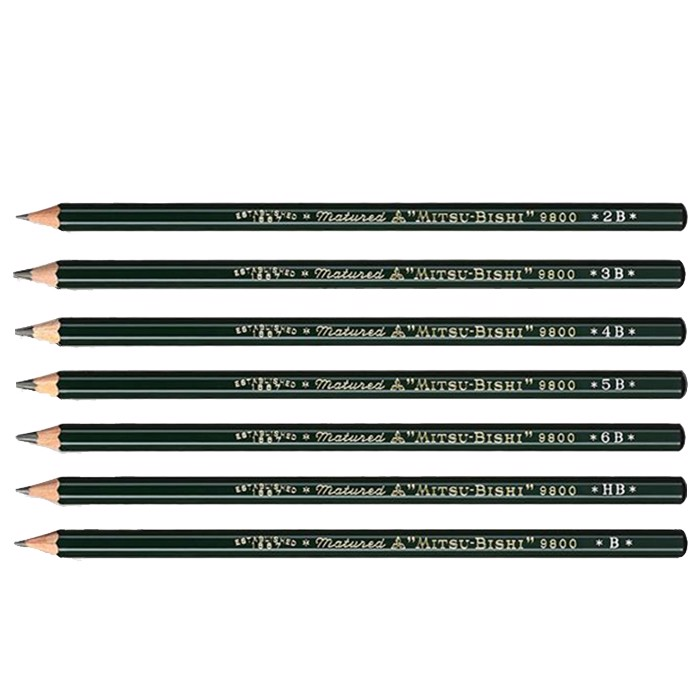 Bút Chì Gỗ Uni Mitsubishi 9800 2B / 3B / 4B ( 1 cây)