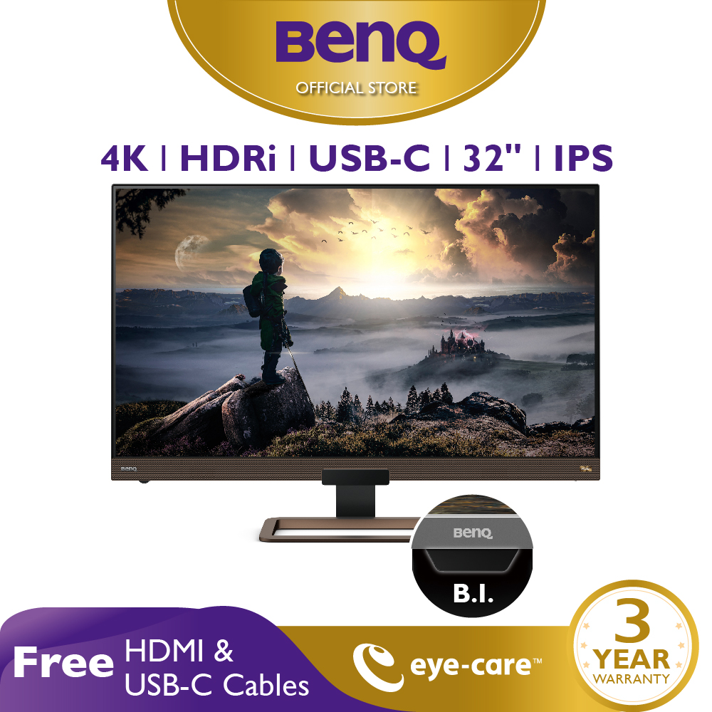 Màn hình máy tính BenQ EW3280U 32 inch 4K UHD IPS USB Type C HDRi, FreeSync, chơi game console, xem phim, xem Netflix