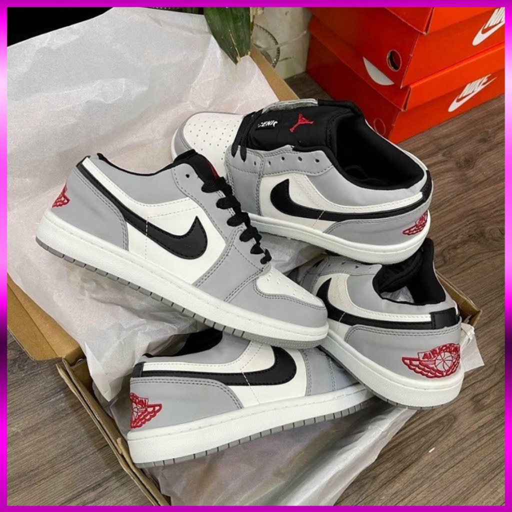 [Đú về Giá] Giày Nike Jordan Cổ Thấp Xám Đỏ Full sz Nam nữ 36-43 Bảo hành 6 Tháng thumbnail