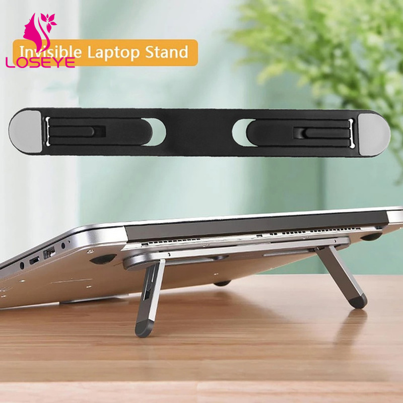 Giá đỡ máy tính xách tay tiện dụng có thể gập lại vô hình bàn phím máy tính Notebook chủ Riser phổ tự dính nhựa làm mát chân đế Pad