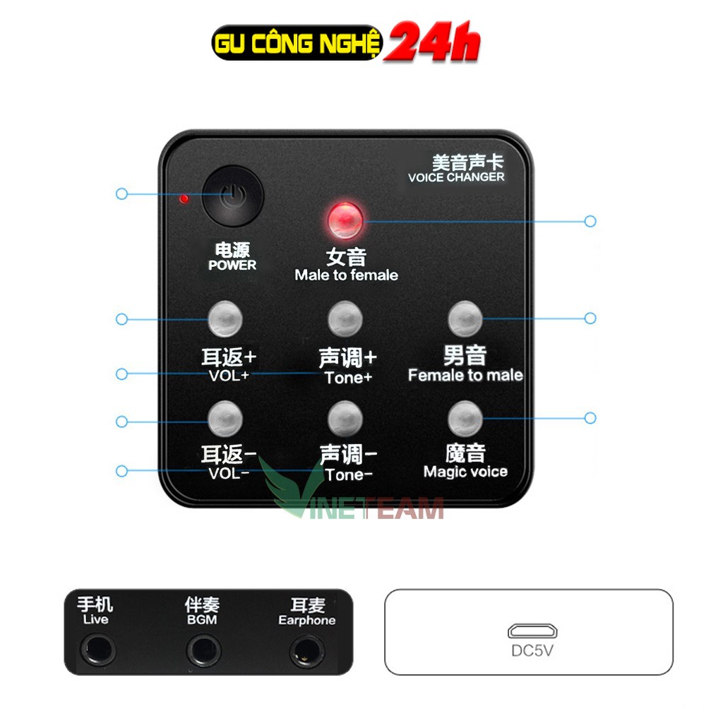 Thiết bị thay đổi giọng nói , giả giọng nói trong game ,hát live ,chỉnh sửa giọng nam nữ,trẻ con Bonkyo/M1 / M10