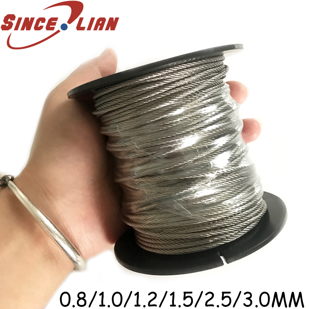 Rouleau de 100M Cable Acier 2mm inox 316 7x7 (49 Fils) inox A4 / inox 316