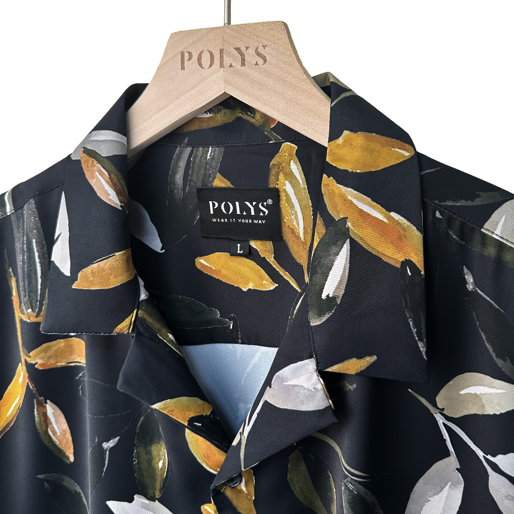 Áo sơ mi nam POLYS họa tiết Da Báo Grey Panther