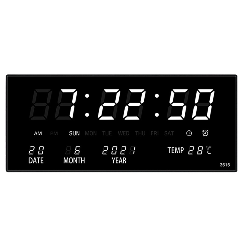 Led Perpetual Calendar Electronic Clock Digital Wall Clock Alarm Hourly